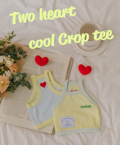ToDley - TWO HEART COOL CROP TEE 