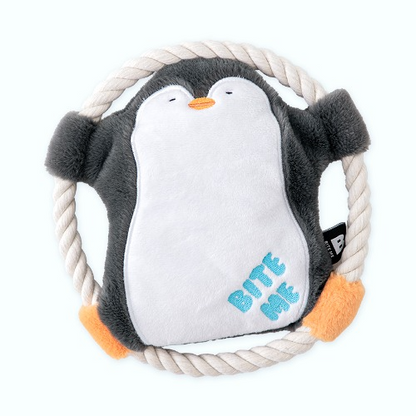 BITE ME - HUG ME ROPE TUG TOY - PENGUIN 
