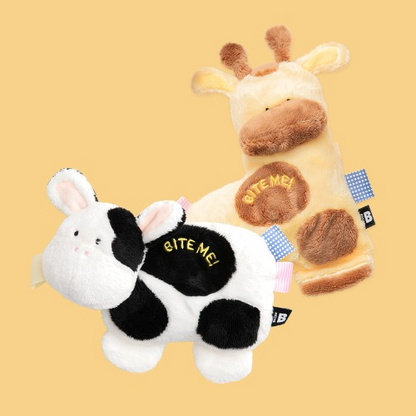 BITE ME - Stubby Friends Toy - Giraffe / Cow 