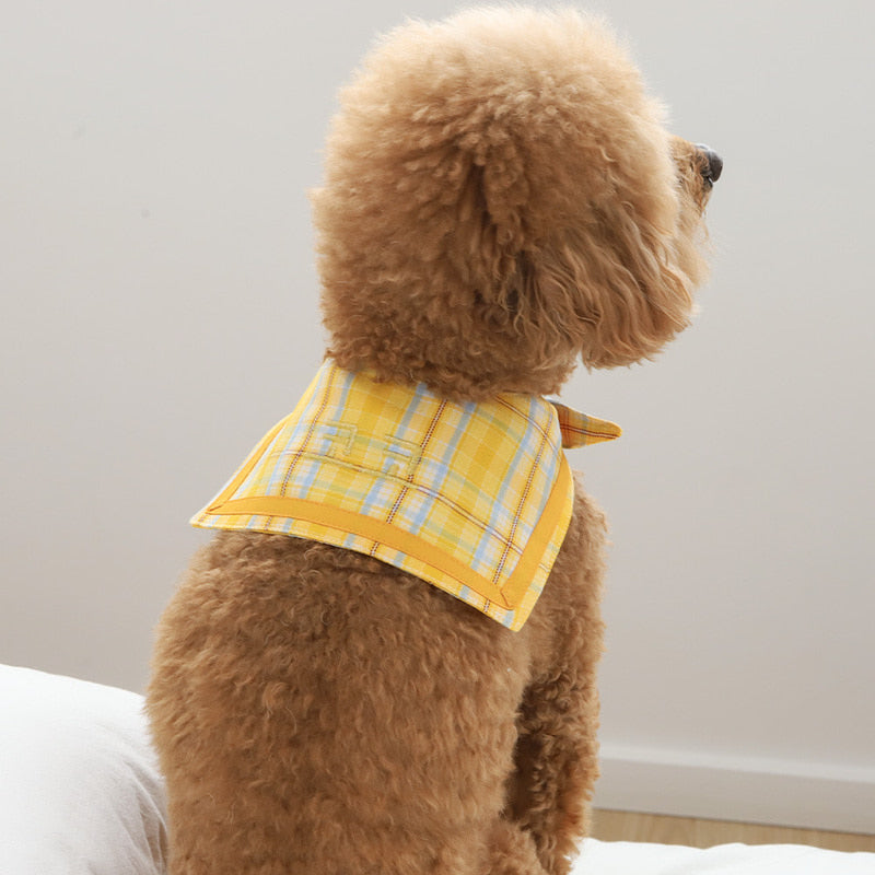 U&PET - School check embroidered cape scarf