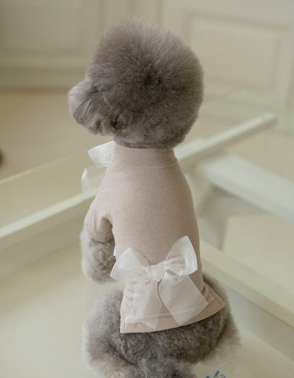 OPAAAP - WOOL-LIKE BOW T-SHIRT