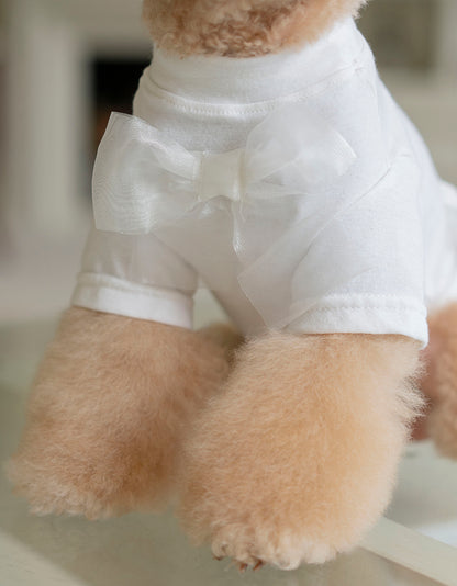 OPAAAP - WOOL-LIKE BOW T-SHIRT
