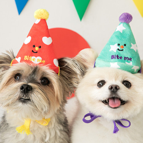 BITE ME - Party Series - Happy Party Hat Dog Toy Set